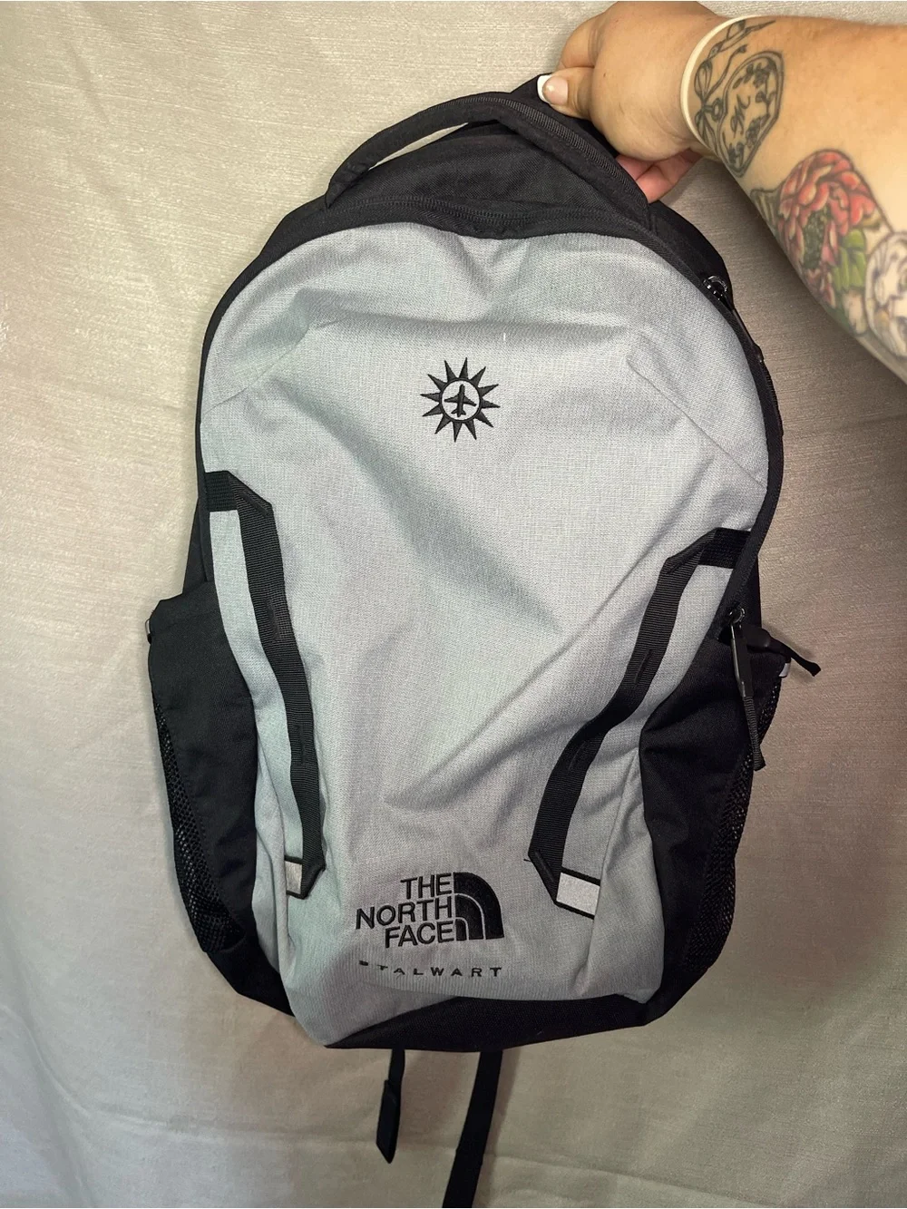 Stalwart The North Face Gray and Black Laptop Backpack with Logo